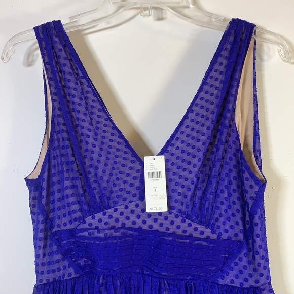 NWT. Anthropologie HD in Paris 4 Flared Blue Dot Dress. - Picture 5 of 12